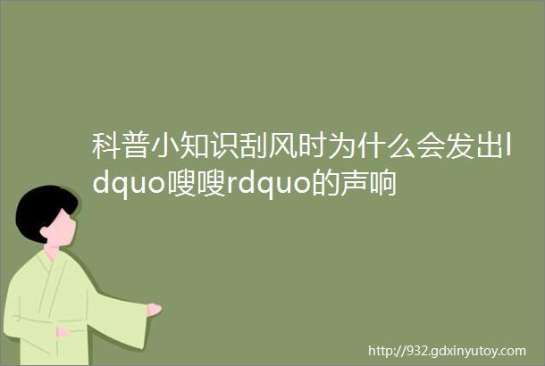 科普小知识刮风时为什么会发出ldquo嗖嗖rdquo的声响